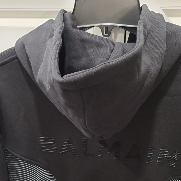 Balmain Neoprene Ribbed Zip-Up Hoodie - Picture 11 of 15